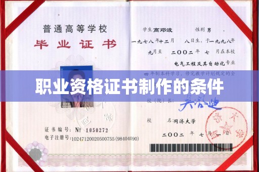 江苏职业资格证书制作的条件
